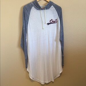 We The Free Blue and White Long Sleeve Dress